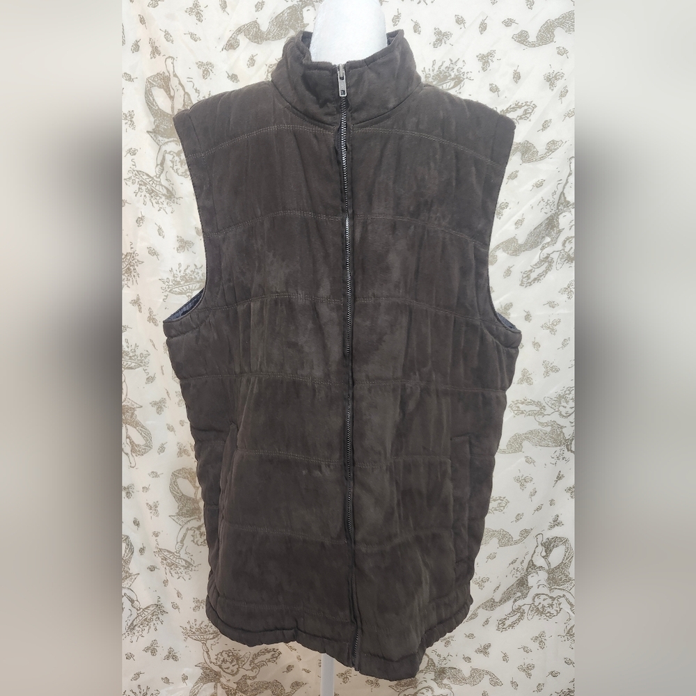 Tasso Elba Dark Brown Quilted Vest